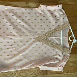 Pink and Gold Polka Dot Top